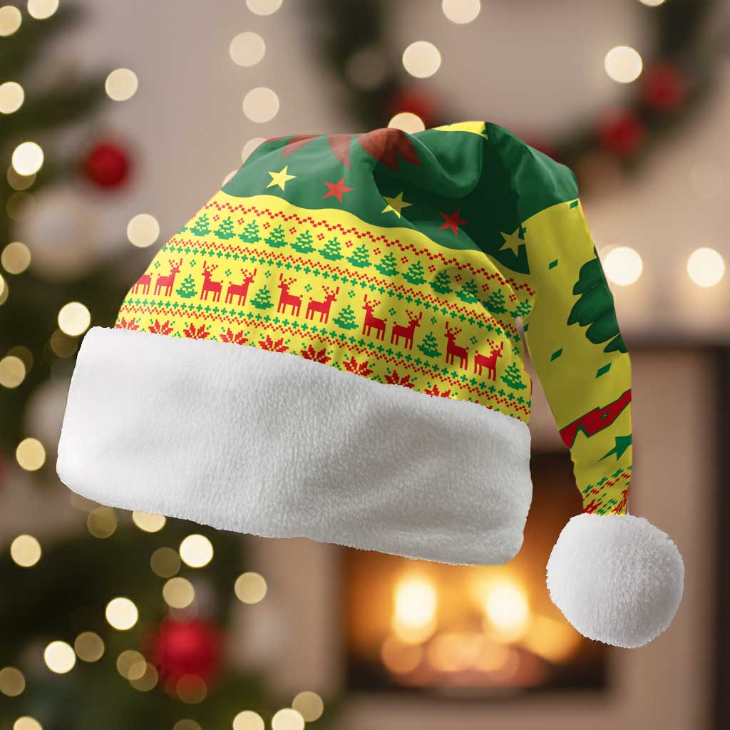 Senegal Christmas Santa Hat Baobab Tree and National Coat of Arms Motif - African Pride