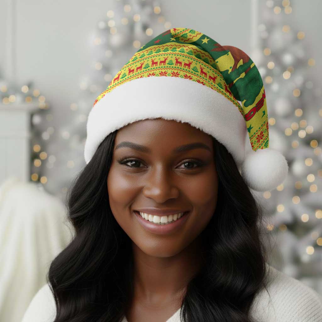 Senegal Christmas Santa Hat Baobab Tree and National Coat of Arms Motif - African Pride