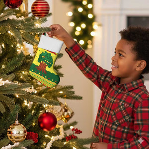 Senegal Christmas Stocking Baobab Tree and National Coat of Arms Motif - African Pride