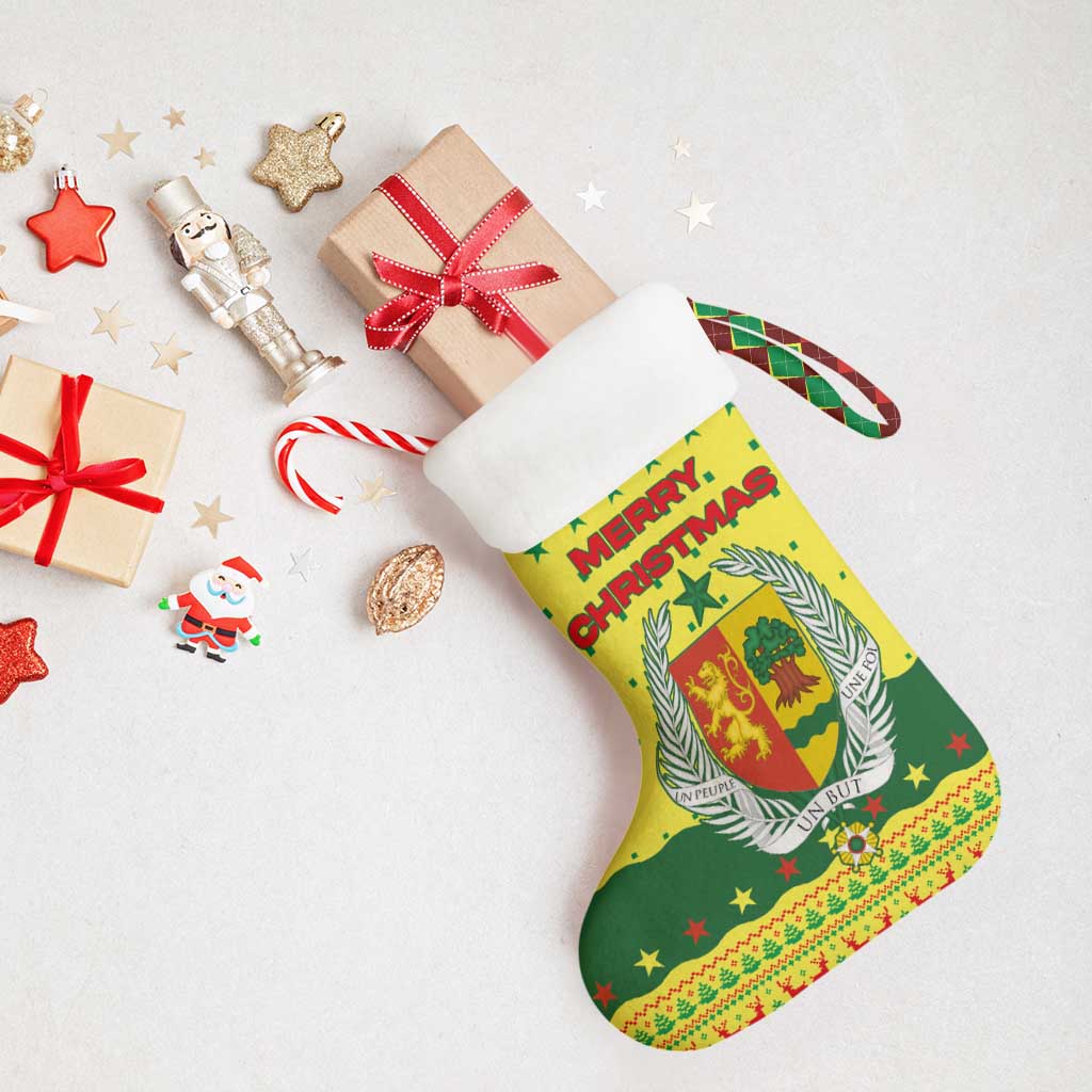 Senegal Christmas Stocking Baobab Tree and National Coat of Arms Motif - African Pride