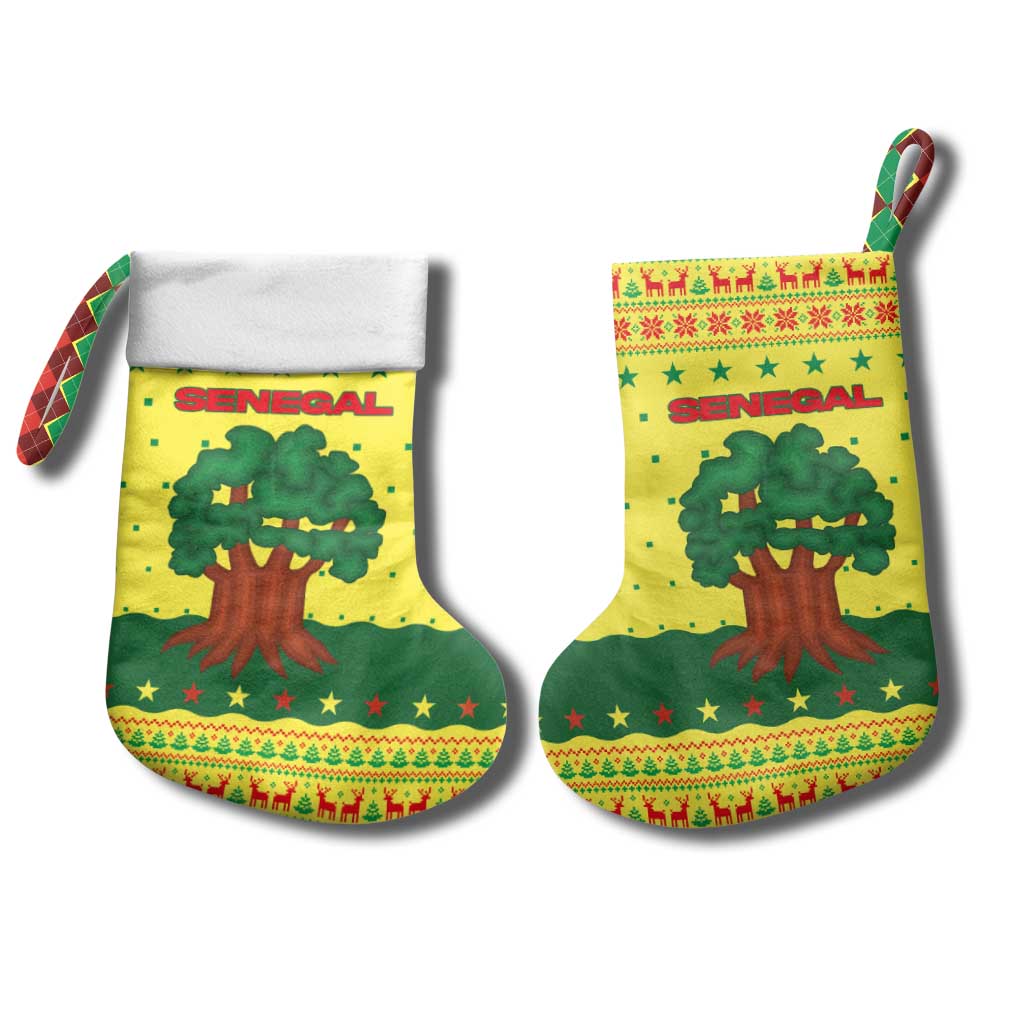 Senegal Christmas Stocking Baobab Tree and National Coat of Arms Motif - African Pride