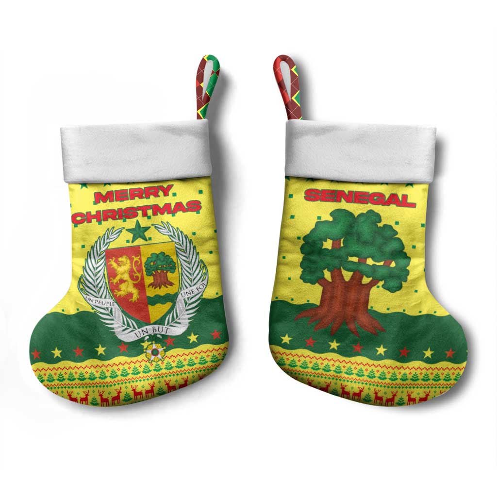 Senegal Christmas Stocking Baobab Tree and National Coat of Arms Motif - African Pride