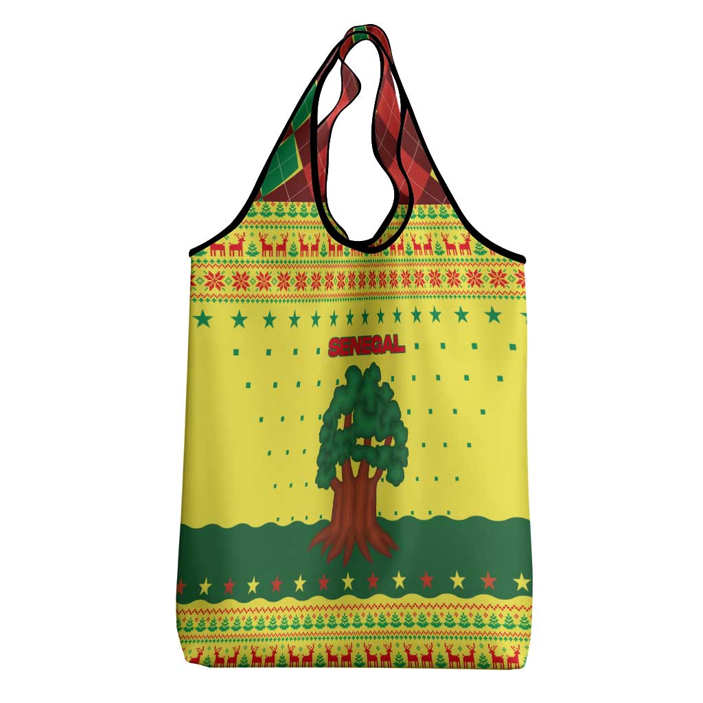 Senegal Christmas Grocery Bag Baobab Tree and National Coat of Arms Motif - African Pride