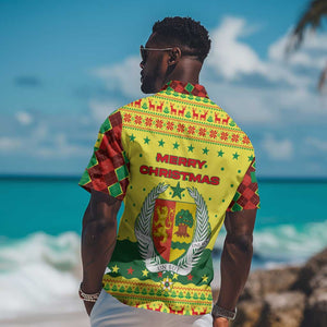 Senegal Christmas Hawaiian Shirt Baobab Tree and National Coat of Arms Motif - African Pride