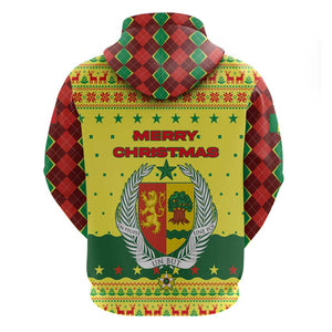 Senegal Christmas Hoodie Baobab Tree and National Coat of Arms Motif - African Pride