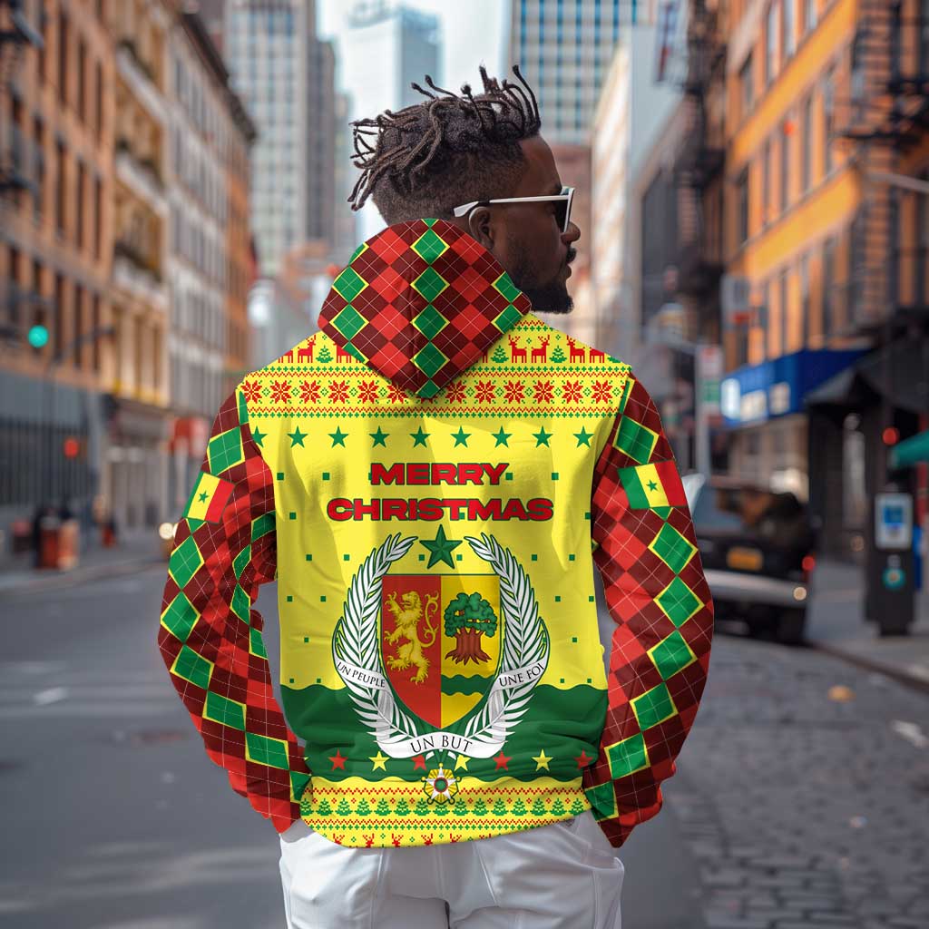 Senegal Christmas Hoodie Baobab Tree and National Coat of Arms Motif - African Pride