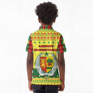 Senegal Christmas Kid Polo Shirt Baobab Tree and National Coat of Arms Motif - African Pride
