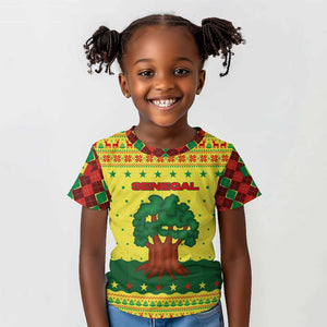 Senegal Christmas Kid T shirt Baobab Tree and National Coat of Arms Motif - African Pride
