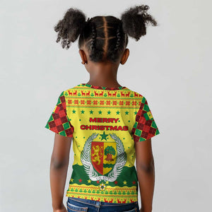 Senegal Christmas Kid T shirt Baobab Tree and National Coat of Arms Motif - African Pride