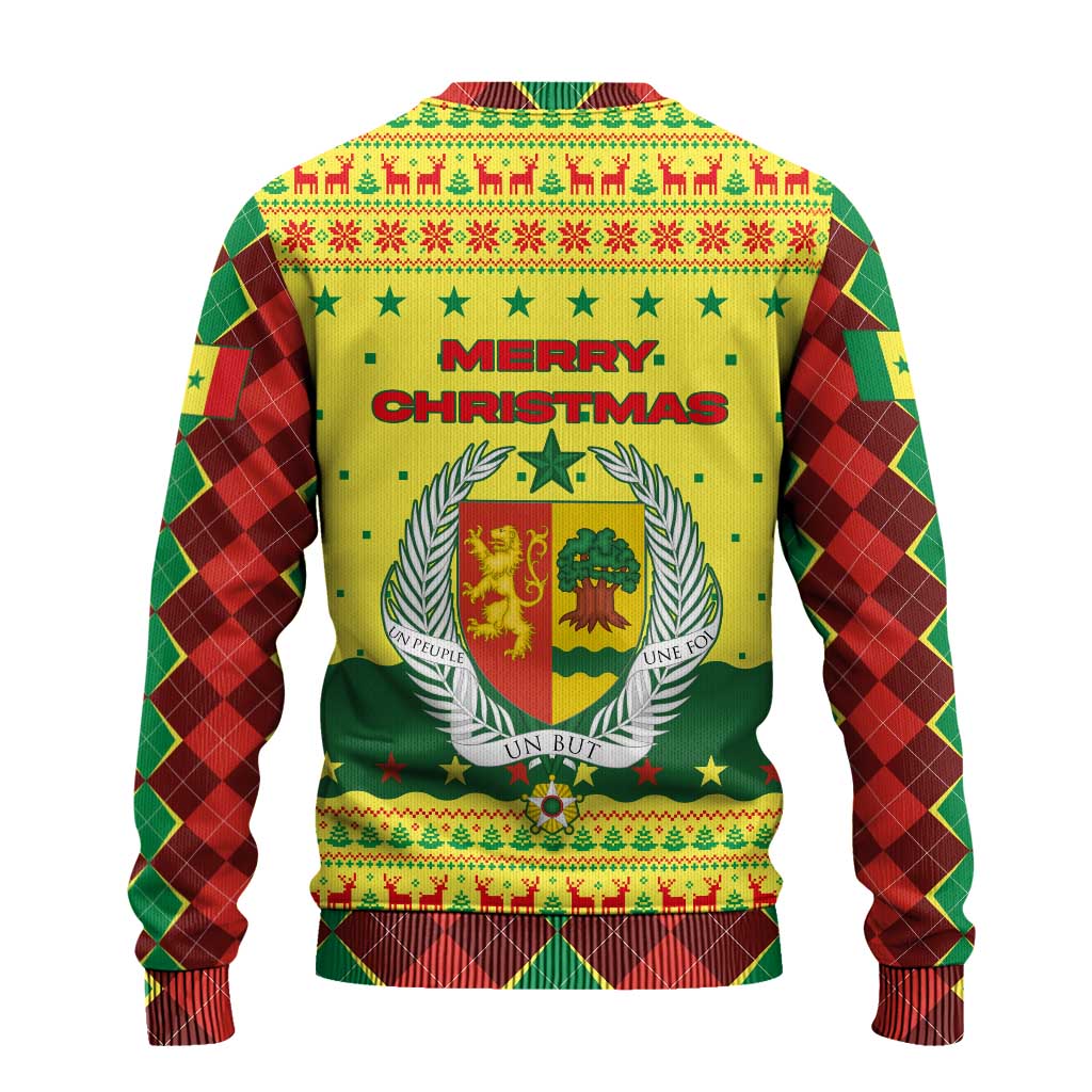 Senegal Christmas Ugly Christmas Sweater Baobab Tree and National Coat of Arms Motif - African Pride