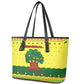 Senegal Christmas Leather Tote Bag Baobab Tree and National Coat of Arms Motif - African Pride