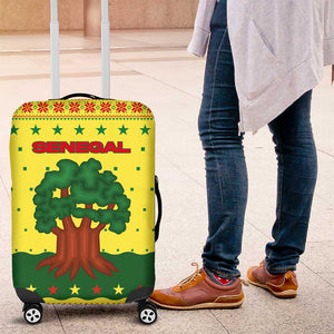 Senegal Christmas Luggage Cover Baobab Tree and National Coat of Arms Motif - African Pride
