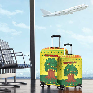 Senegal Christmas Luggage Cover Baobab Tree and National Coat of Arms Motif - African Pride