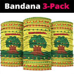 Senegal Christmas Neck Gaiter Baobab Tree and National Coat of Arms Motif - African Pride