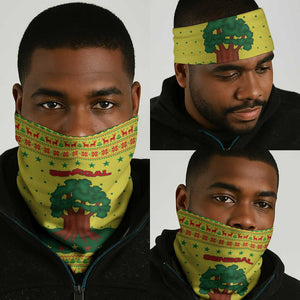 Senegal Christmas Neck Gaiter Baobab Tree and National Coat of Arms Motif - African Pride