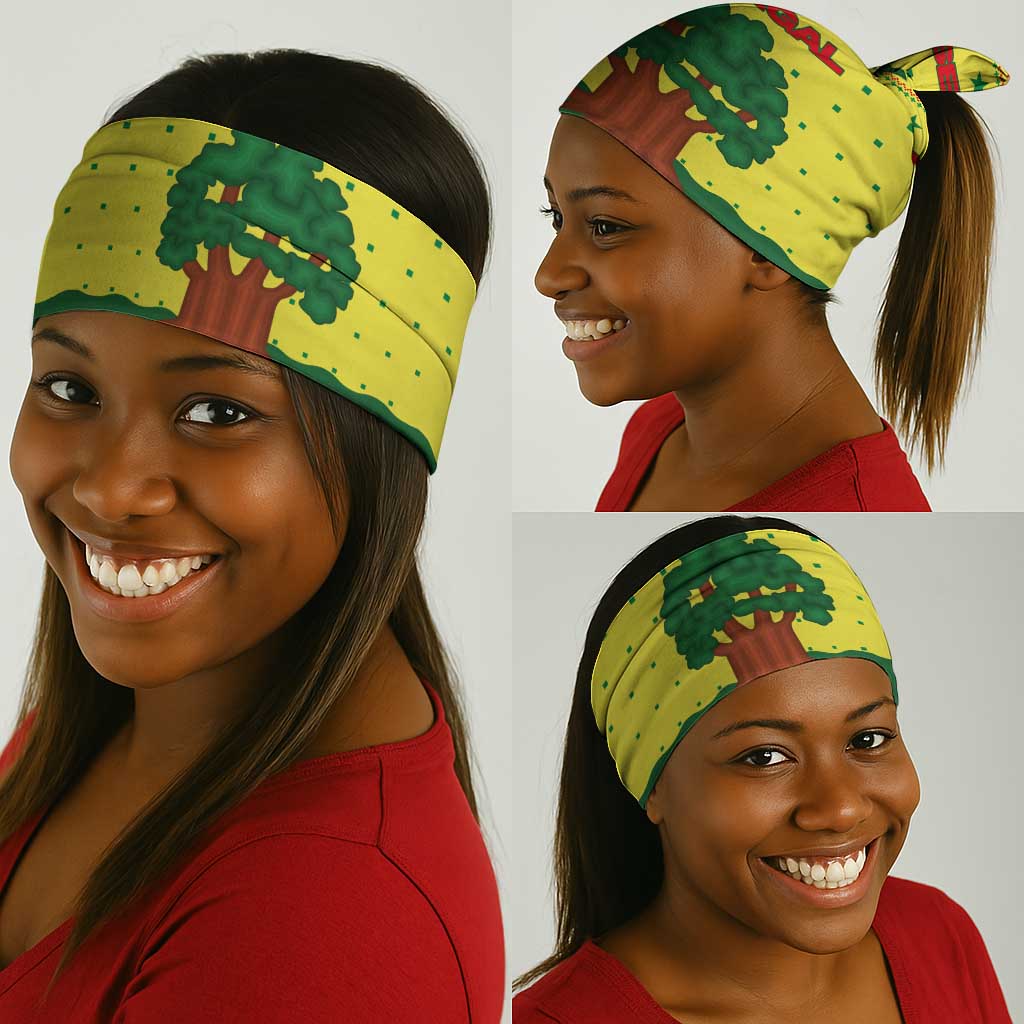 Senegal Christmas Neck Gaiter Baobab Tree and National Coat of Arms Motif - African Pride
