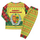 Senegal Christmas Pajama Set Baobab Tree and National Coat of Arms Motif - African Pride
