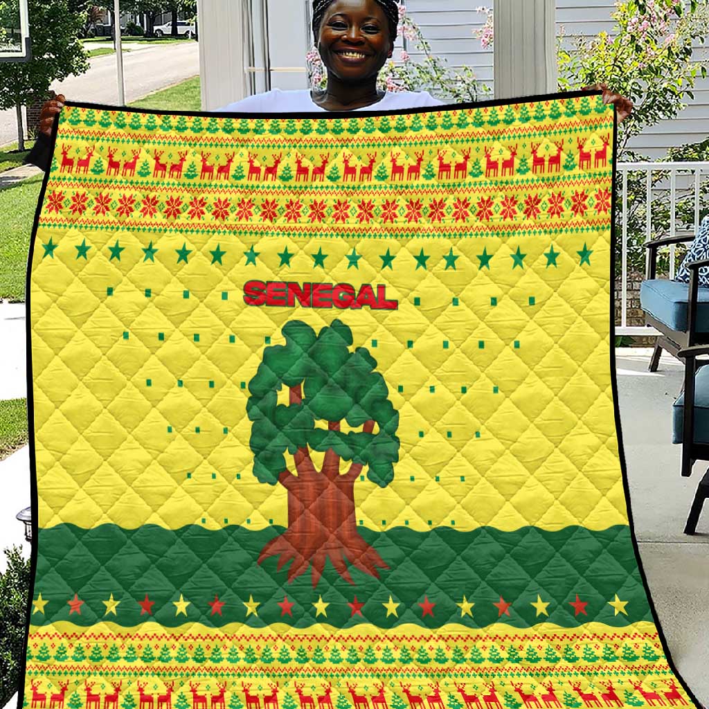 Senegal Christmas Quilt Baobab Tree and National Coat of Arms Motif - African Pride