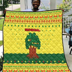 Senegal Christmas Quilt Baobab Tree and National Coat of Arms Motif - African Pride