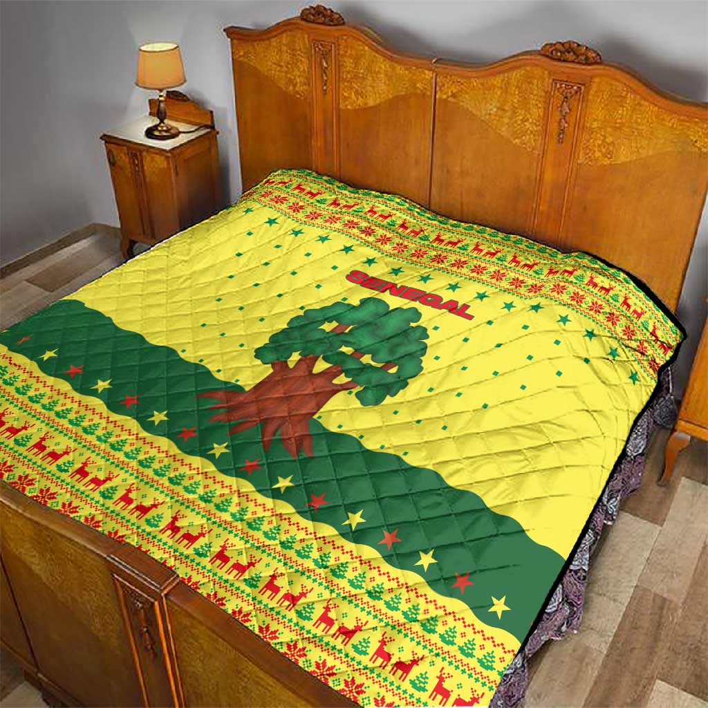 Senegal Christmas Quilt Baobab Tree and National Coat of Arms Motif - African Pride
