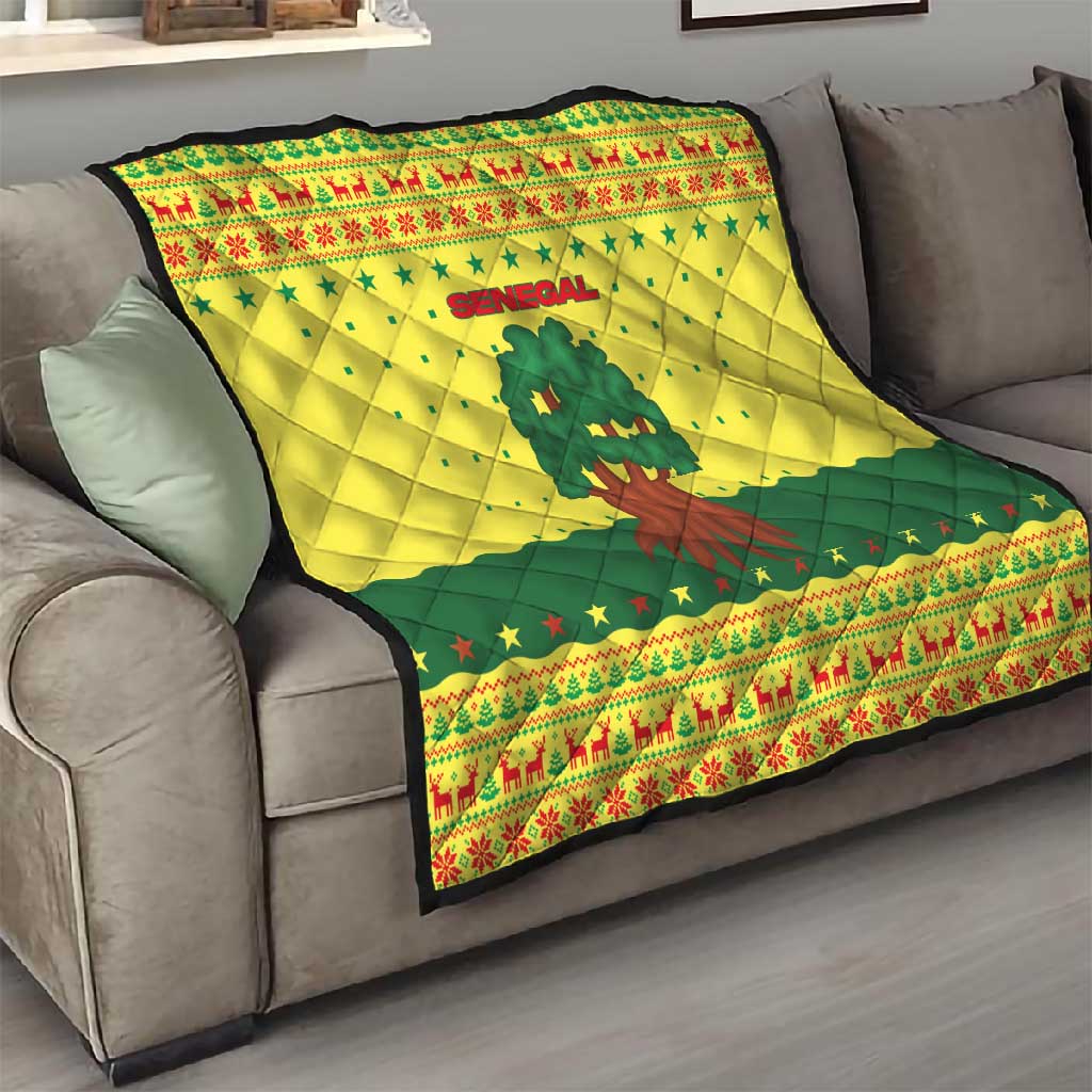 Senegal Christmas Quilt Baobab Tree and National Coat of Arms Motif - African Pride