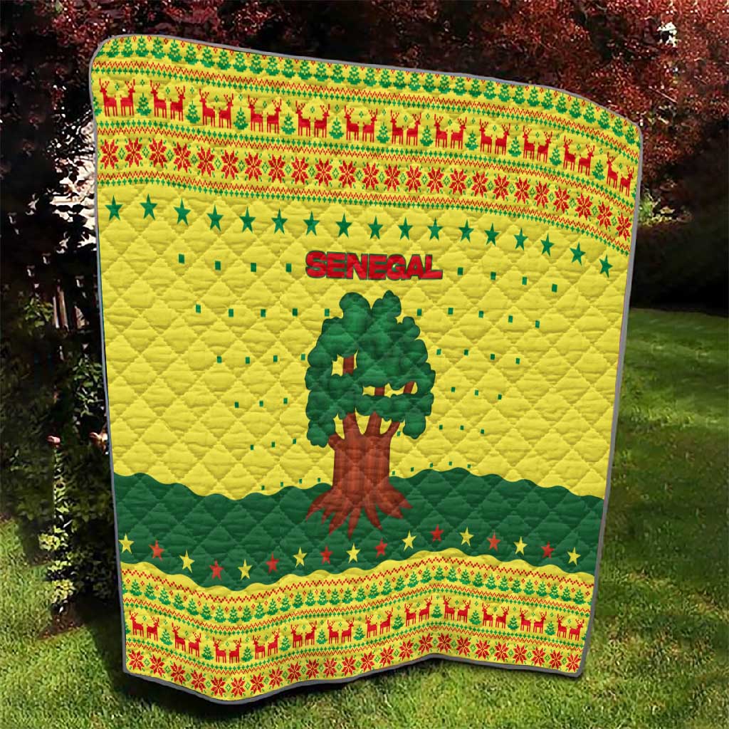 Senegal Christmas Quilt Baobab Tree and National Coat of Arms Motif - African Pride