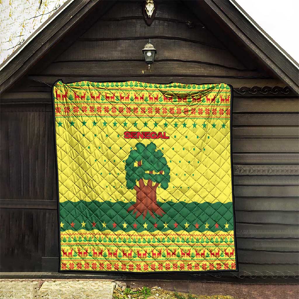 Senegal Christmas Quilt Baobab Tree and National Coat of Arms Motif - African Pride