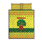 Senegal Christmas Quilt Bed Set Baobab Tree and National Coat of Arms Motif - African Pride