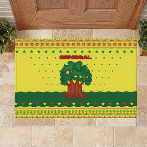 Senegal Christmas Rubber Doormat Baobab Tree and National Coat of Arms Motif - African Pride