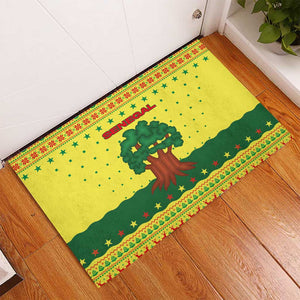 Senegal Christmas Rubber Doormat Baobab Tree and National Coat of Arms Motif - African Pride