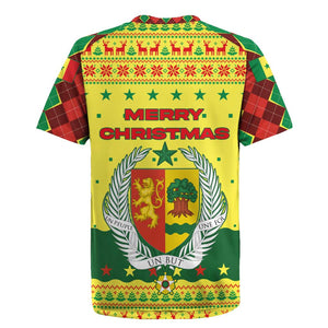 Senegal Christmas Rugby Jersey Baobab Tree and National Coat of Arms Motif - African Pride
