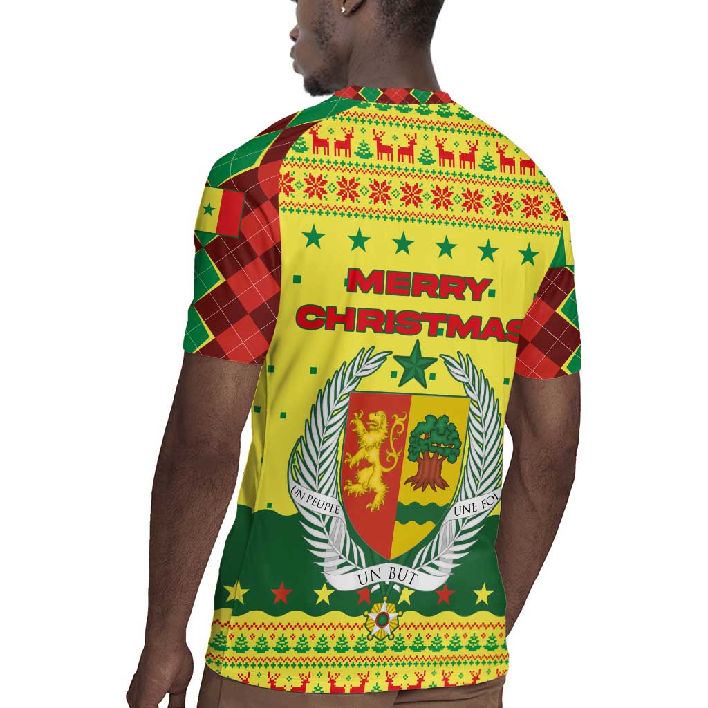 Senegal Christmas Rugby Jersey Baobab Tree and National Coat of Arms Motif - African Pride
