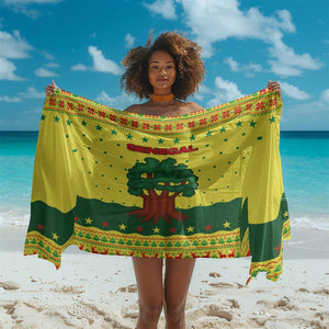 Senegal Christmas Sarong Baobab Tree and National Coat of Arms Motif - African Pride