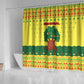 Senegal Christmas Shower Curtain Baobab Tree and National Coat of Arms Motif - African Pride