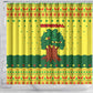 Senegal Christmas Shower Curtain Baobab Tree and National Coat of Arms Motif - African Pride