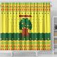 Senegal Christmas Shower Curtain Baobab Tree and National Coat of Arms Motif - African Pride