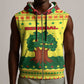 Senegal Christmas Sleeveless Zip Hoodie Baobab Tree and National Coat of Arms Motif - African Pride