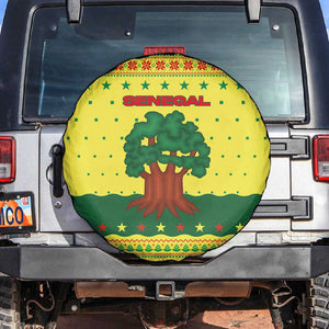 Senegal Christmas Spare Tire Cover Baobab Tree and National Coat of Arms Motif - African Pride