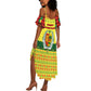 Senegal Christmas Summer Maxi Dress Baobab Tree and National Coat of Arms Motif - African Pride