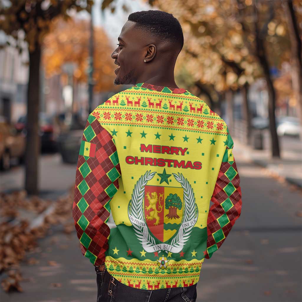 Senegal Christmas Sweatshirt Baobab Tree and National Coat of Arms Motif - African Pride