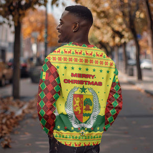 Senegal Christmas Sweatshirt Baobab Tree and National Coat of Arms Motif - African Pride