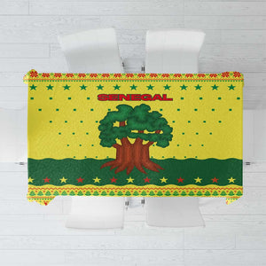 Senegal Christmas Tablecloth Baobab Tree and National Coat of Arms Motif - African Pride