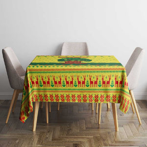 Senegal Christmas Tablecloth Baobab Tree and National Coat of Arms Motif - African Pride