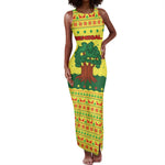 Senegal Christmas Tank Maxi Dress Baobab Tree and National Coat of Arms Motif - African Pride