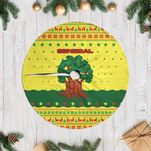 Senegal Christmas Tree Skirt Baobab Tree and National Coat of Arms Motif - African Pride