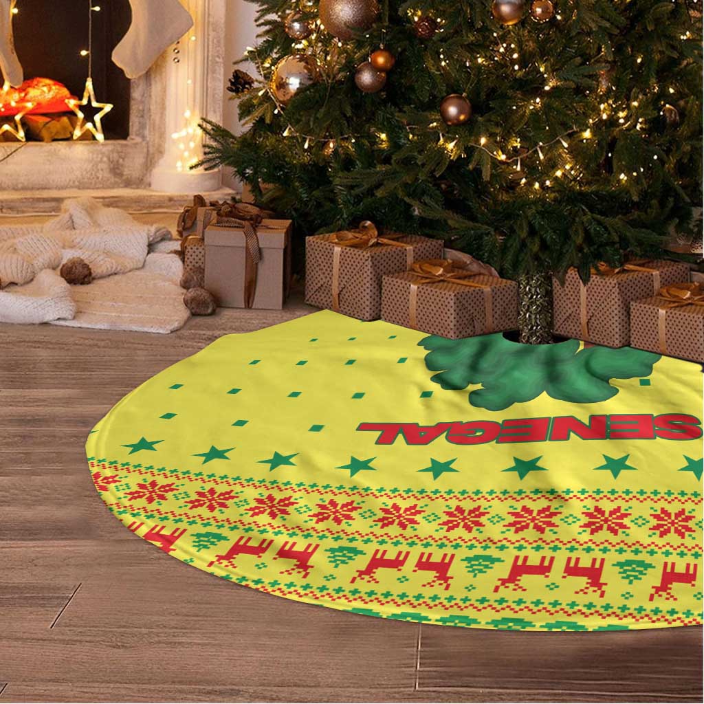 Senegal Christmas Tree Skirt Baobab Tree and National Coat of Arms Motif - African Pride