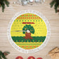 Senegal Christmas Tree Skirt Baobab Tree and National Coat of Arms Motif - African Pride
