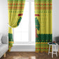 Senegal Christmas Window Curtain Baobab Tree and National Coat of Arms Motif - African Pride