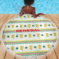 Senegal Christmas Beach Blanket Golden Lion and Festive Stars Motif - African Pride