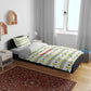 Senegal Christmas Bedding Set Golden Lion and Festive Stars Motif - African Pride